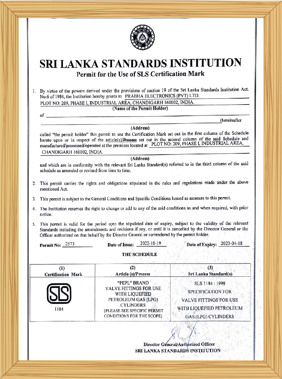 Certificate Prabha Electronics Private Limited