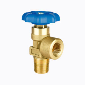 Oxygen (O2) double spindle valve with brass construction.